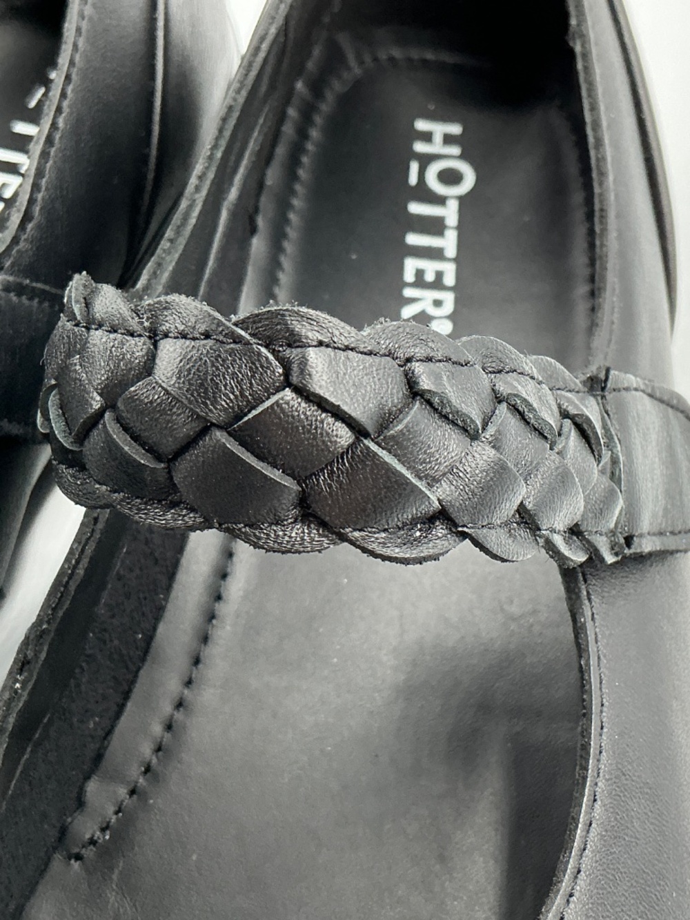 Hotter SHAKE Mary Jane Flats Women Size 11 Wide Black Leather England Shoes Goth - Picture 12 of 15